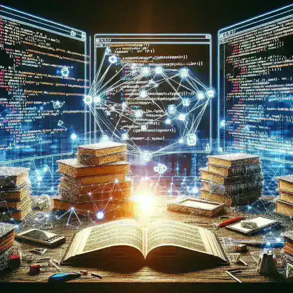 "Developer coding an API wrapper library on a laptop, illustrating the process of building a custom API integration for enhanced software functionality in a technical blog article."